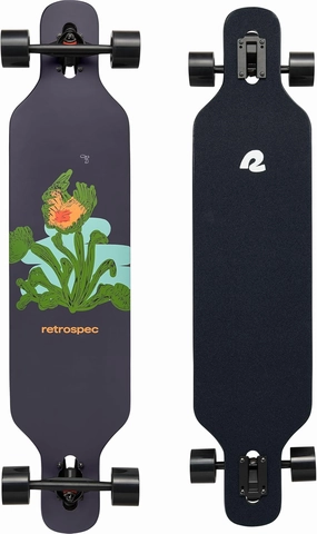 Retrospec Rift Drop-Through Longboard Skateboard Complete Canadian Maple Wood Cruiser w/Drop-Through Trucks for Commuting, Cruising, Carving & Downhill Riding
