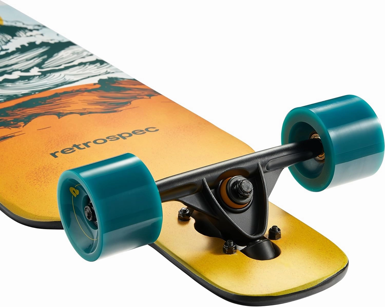 Retrospec Rift Drop-Through Longboard Skateboard Complete Canadian Maple Wood Cruiser w/Drop-Through Trucks for Commuting, Cruising, Carving & Downhill Riding