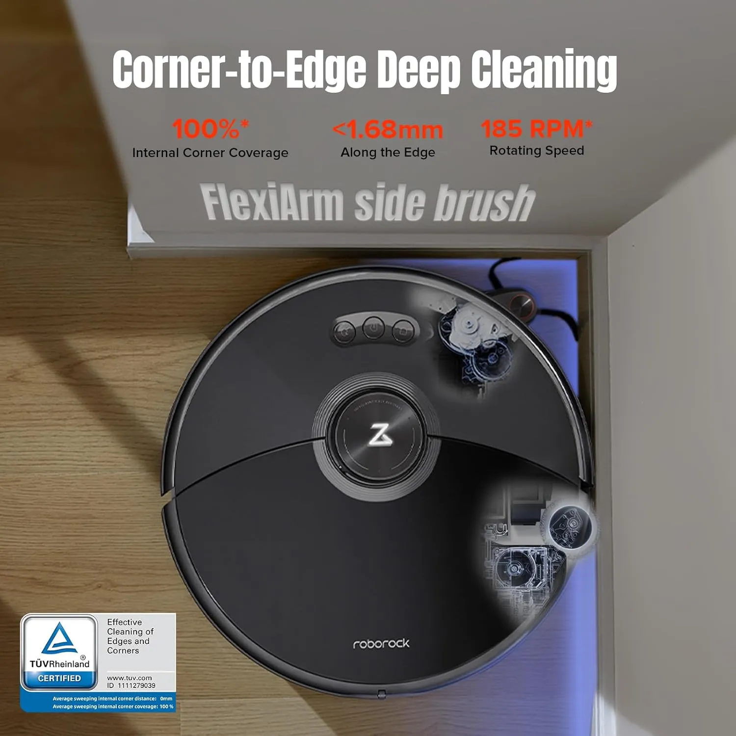 roborock S8 MaxV Ultra Robot Vacuum & Sonic Mop, 10000 Pa Suction, Corner to Edge Deep Cleaning, Hot Air Self-Drying, Auto Empty & Refill, Detergent Dispenser, Obstacle Avoidance, Black