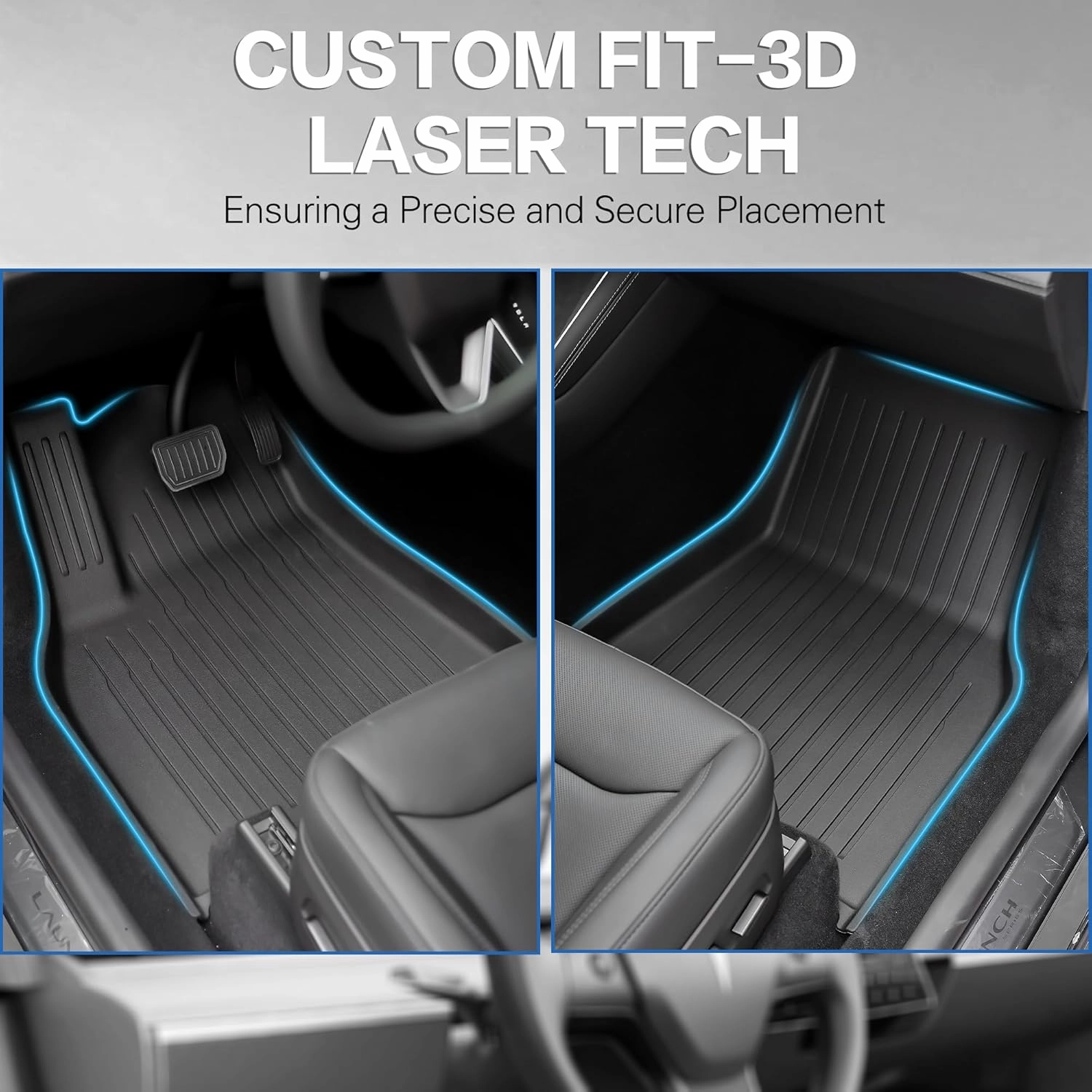 Romswi 2025 2026 New Floor Mats for Tesla Model Y Juniper 5-Seater, All Weather Anti-Slip TPE Waterproof Front & Rear Trunk Mats Cargo Liners Accessories, Set of 6