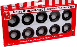 Round 2 Semi Truck Tall Tires Pack (Works with Several AMT Big Rig Tractor Kits requiring Taller tire Size Such as AMT1150)