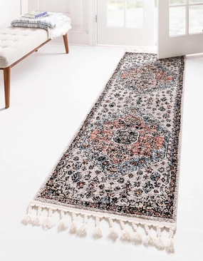Rugs.com Aramis Collection Rug – 6 Ft Runner Gray Medium Rug Perfect for Hallways, Entryways