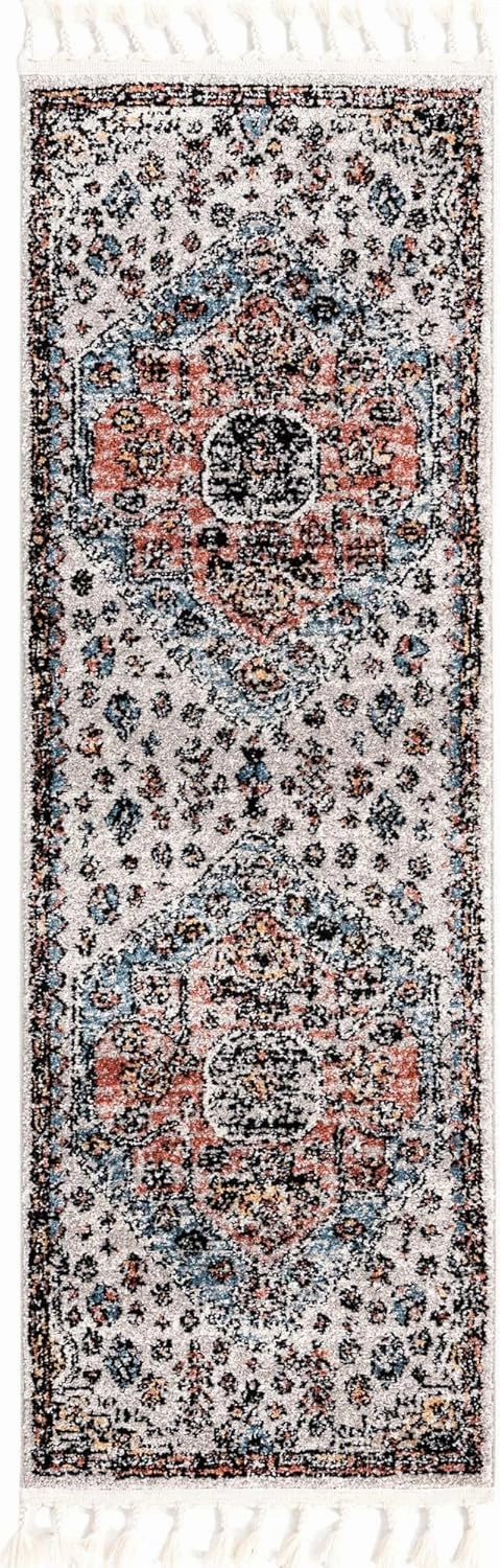 Rugs.com Aramis Collection Rug – 6 Ft Runner Gray Medium Rug Perfect for Hallways, Entryways