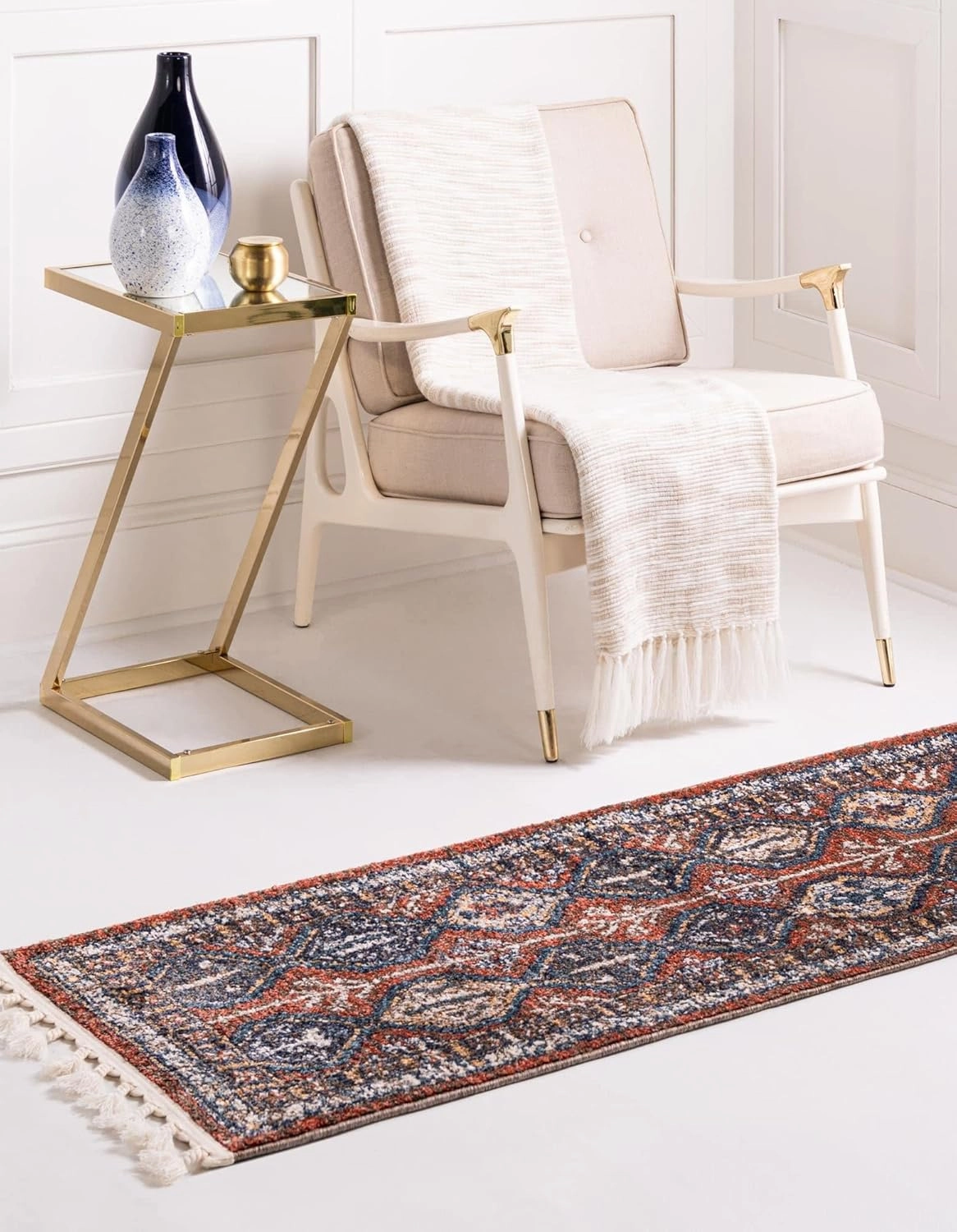 Rugs.com Aramis Collection Rug – 6 Ft Runner Rust Red Medium Rug Perfect for Hallways, Entryways