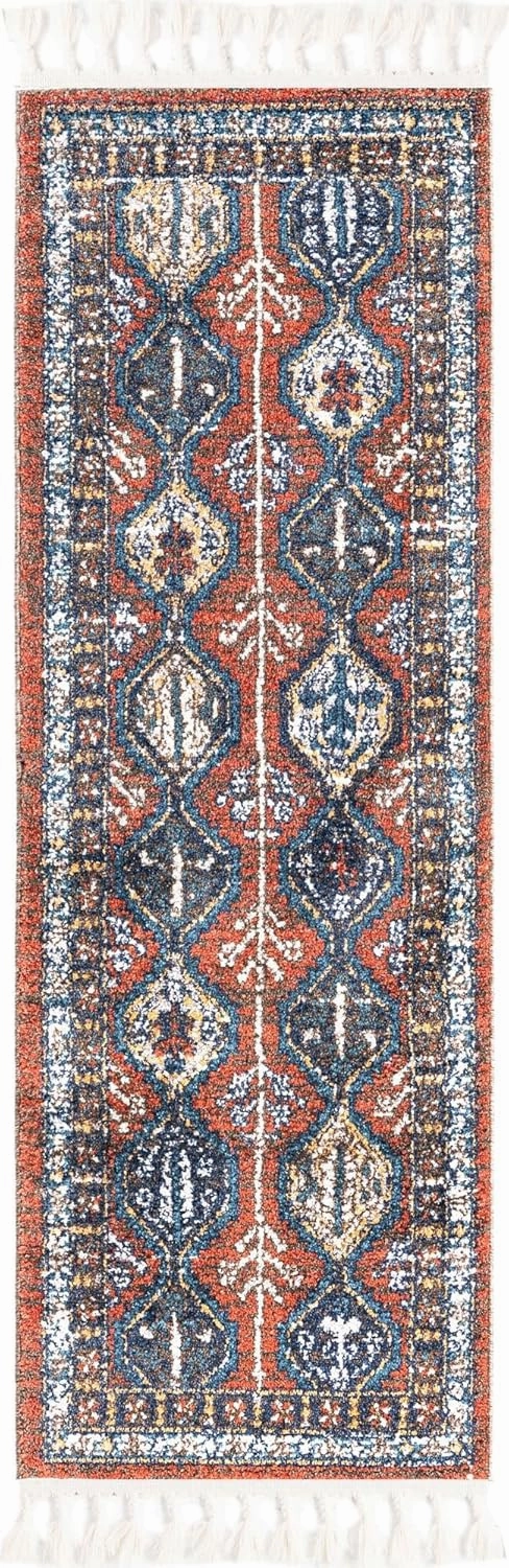Rugs.com Aramis Collection Rug – 6 Ft Runner Rust Red Medium Rug Perfect for Hallways, Entryways