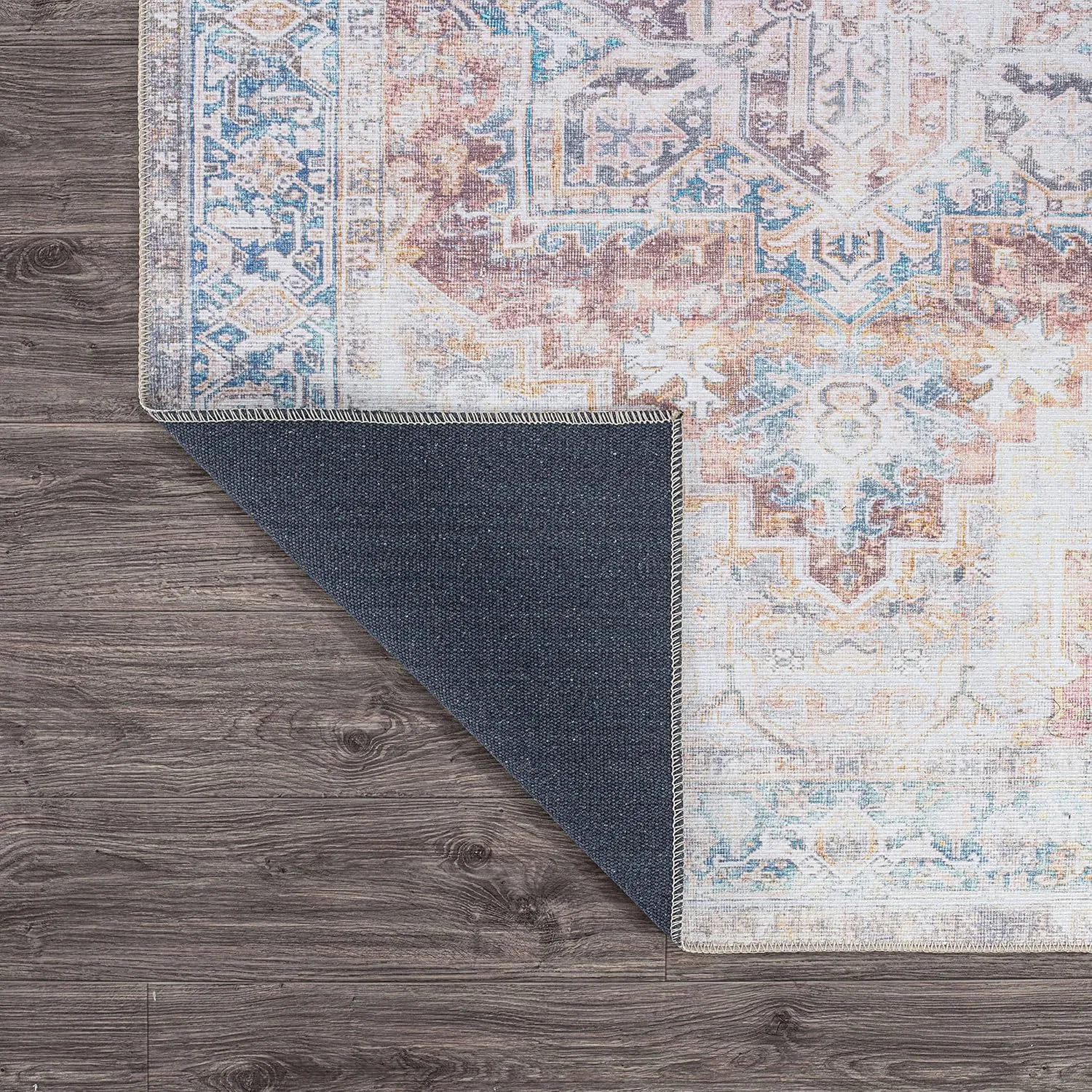 Rugshop Bohemian Distressed Stain Resistant Flat Weave Eco Friendly Premium Recycled Machine Washable Area Rug 5'x7' Rust