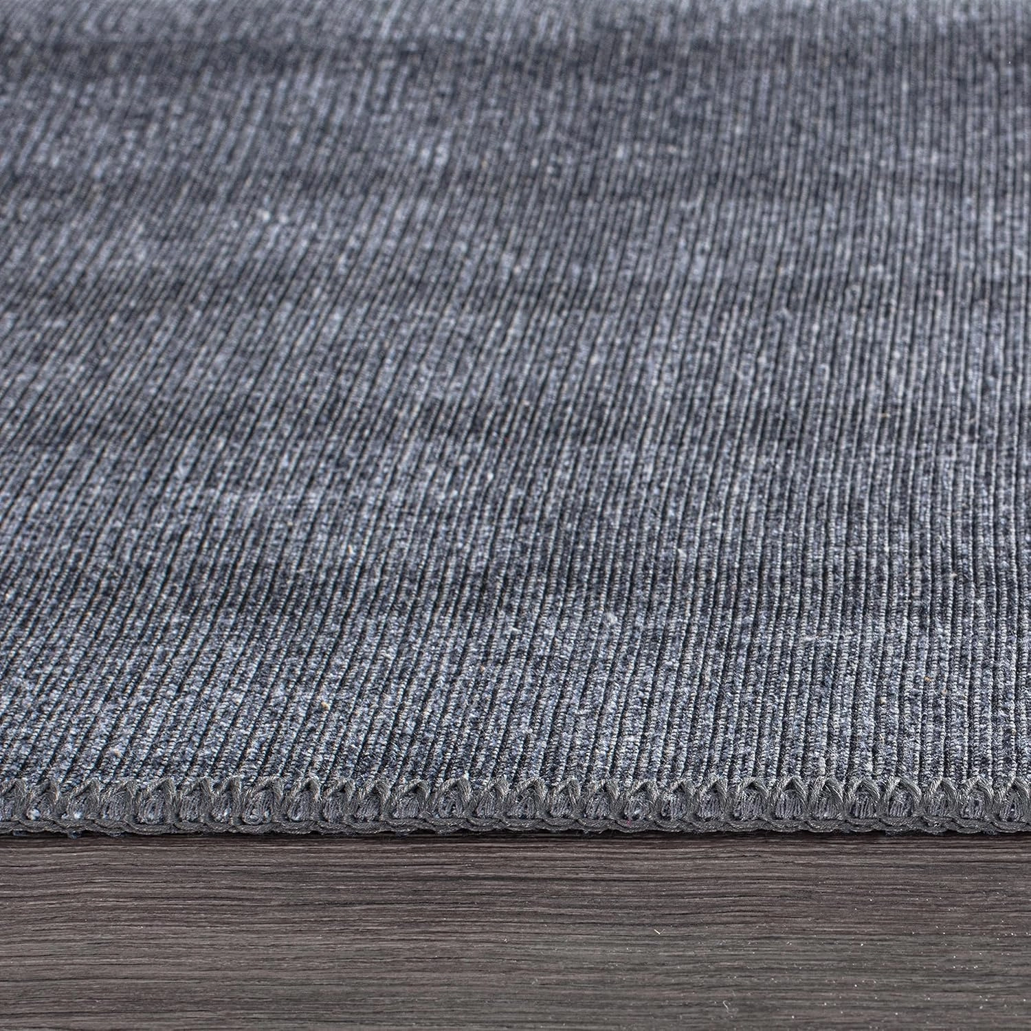 Rugshop Contemporary Lines Plaid Stain Resistant Flat Weave Eco Friendly Premium Recycled Machine Washable Runner Rug 2'6"x10' Dark Gray
