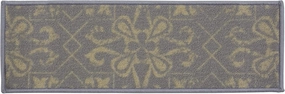 RugStylesOnline Stair Treads Skid Slip Resistant Backing Indoor Carpet Stair Treads Floral Abstract Design 8 ½ inch x 26 inch (1 Piece, Grey Beige)