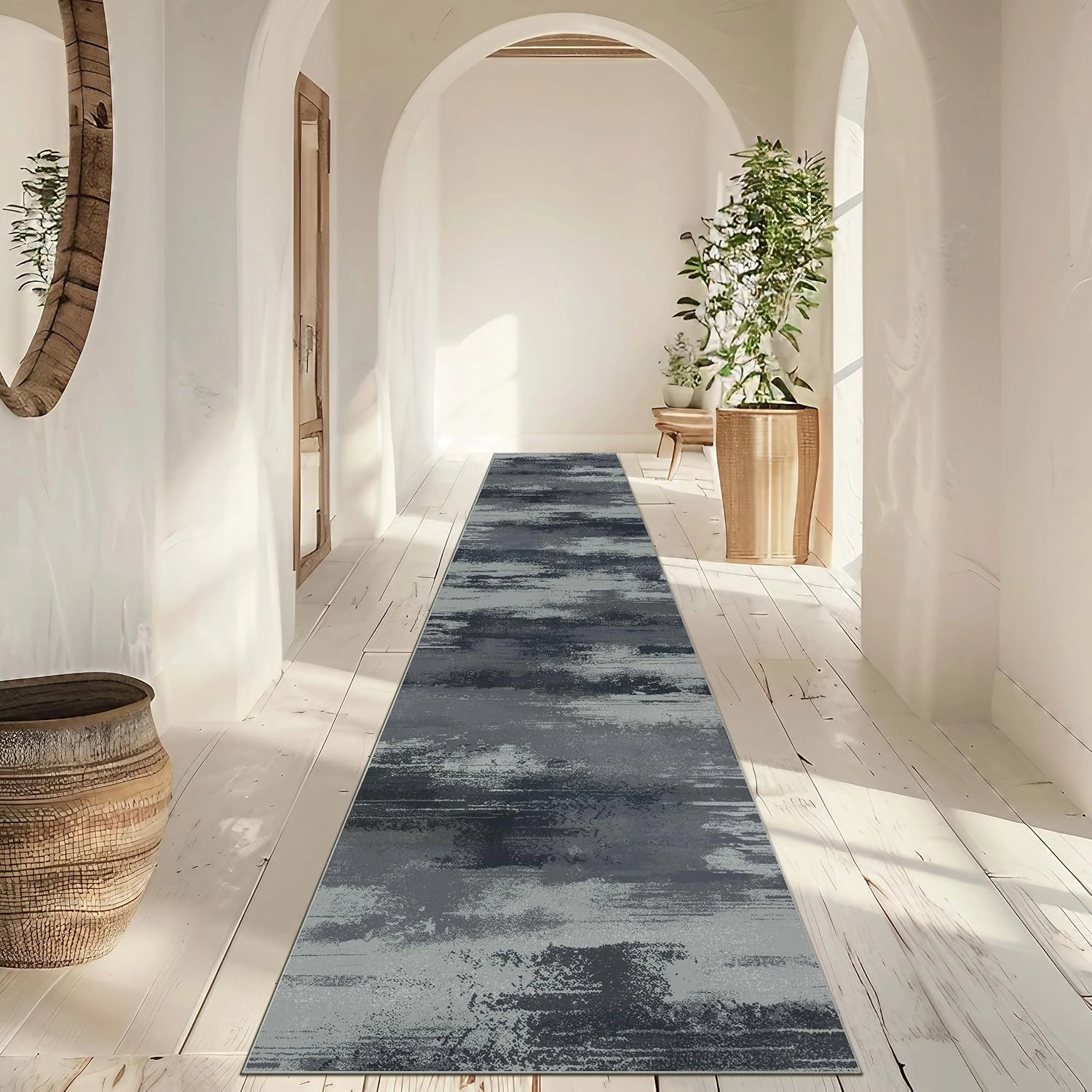 Runner Rug 2x10 Modern Abstract Area Rug Washable Non Slip Floor Carpet Hallways Kitchen Laundry Room Bedroom Rug