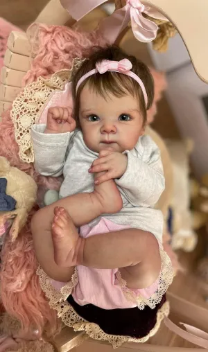 RXDOLL Cute Reborn Baby Dolls Silicone Full Body Girl 18 inch Realistic Newborn Baby Girl Real Life Silicone Babies Anatomically Correct Bath Doll Toys for Girls 3 