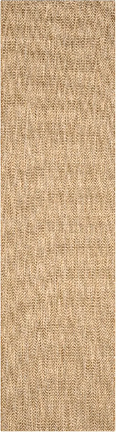 SAFAVIEH Courtyard Collection 2'3' x 8' Natural / Cream CY8022 Indoor/ Outdoor Patio Backyard Mudroom Runner Rug