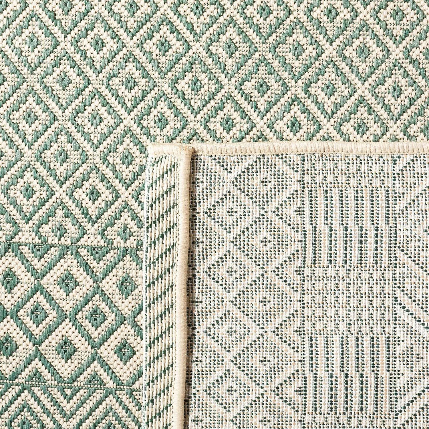 SAFAVIEH Courtyard Collection Area Rug - 8' x 10', Dark Green & Beige, Non-Shedding & Easy Care, Indoor/Outdoor & Washable-Ideal for Patio, Backyard, Mudroom (CY6235-32212)