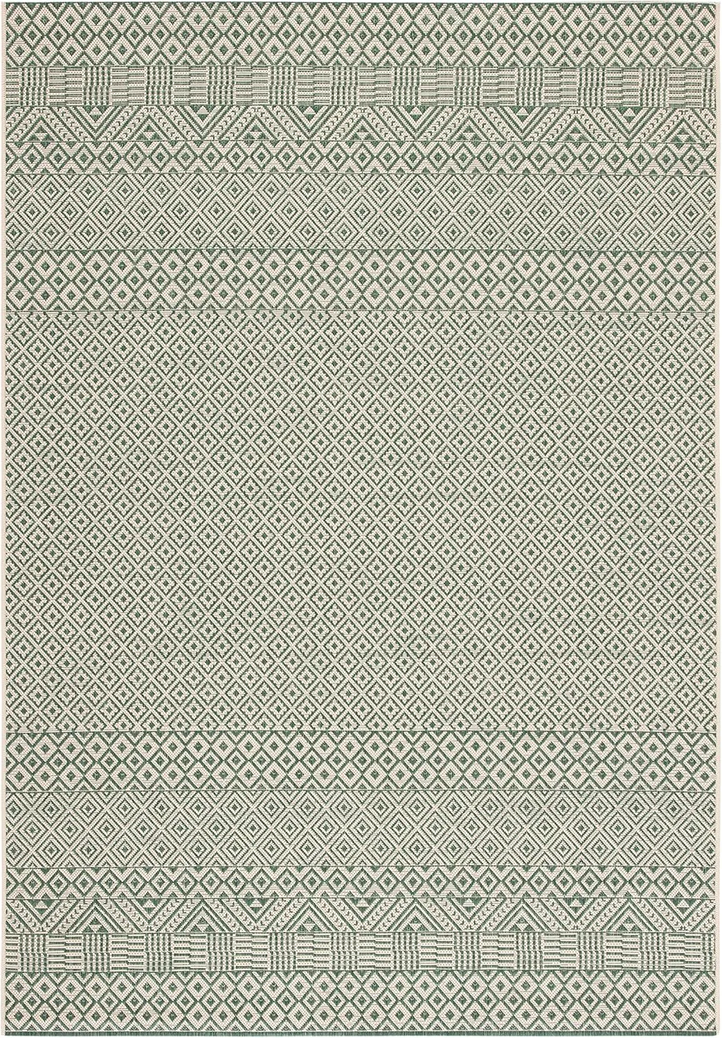 SAFAVIEH Courtyard Collection Area Rug - 8' x 10', Dark Green & Beige, Non-Shedding & Easy Care, Indoor/Outdoor & Washable-Ideal for Patio, Backyard, Mudroom (CY6235-32212)