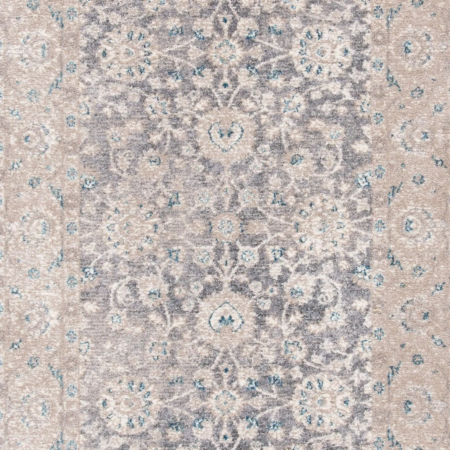 SAFAVIEH Sofia Collection Area Rug - 9' x 12', Light Grey & Beige, Vintage Oriental Distressed Design, Non-Shedding & Easy Care, Ideal for High Traffic Areas in Living Room, Bedroom (SOF330B)