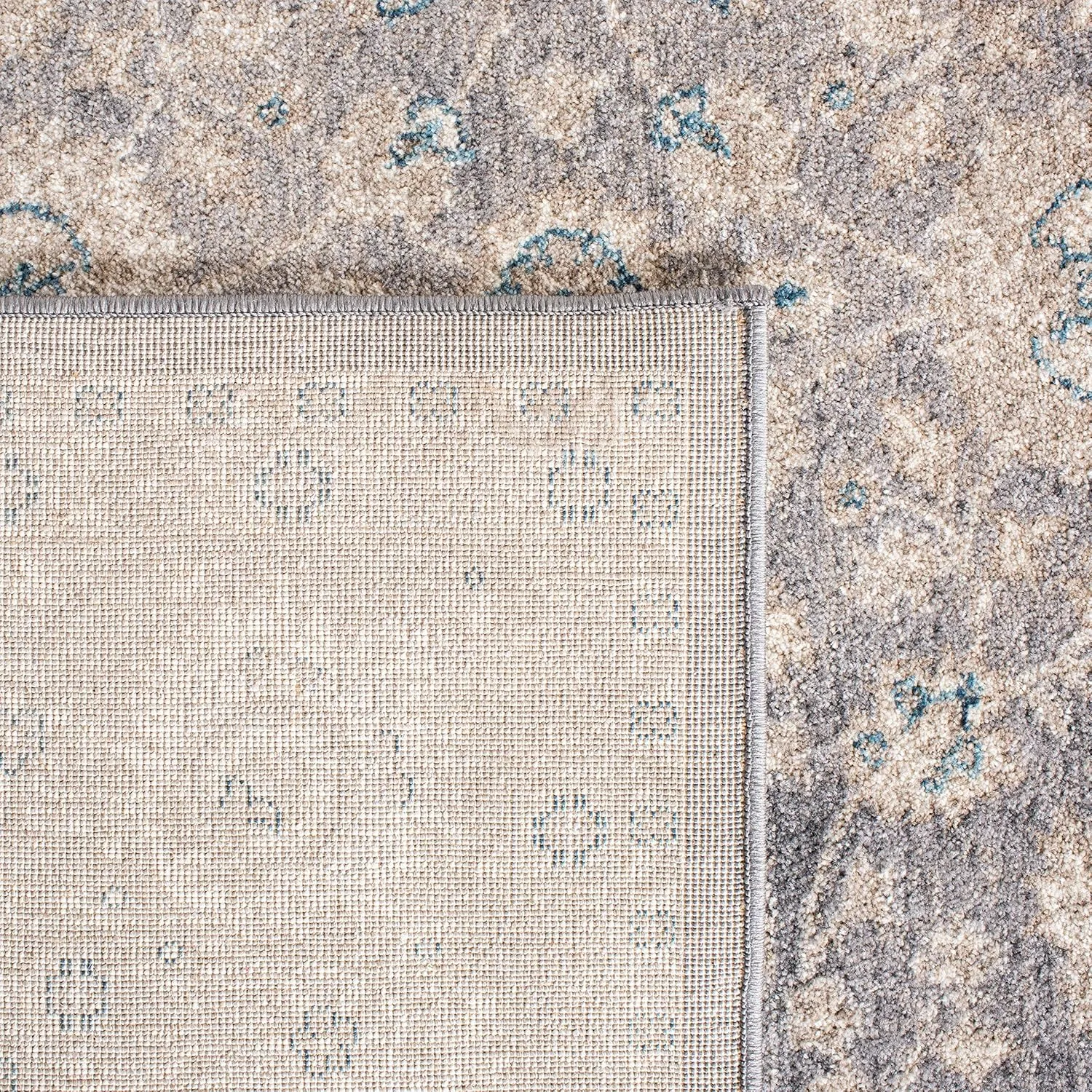 SAFAVIEH Sofia Collection Area Rug - 9' x 12', Light Grey & Beige, Vintage Oriental Distressed Design, Non-Shedding & Easy Care, Ideal for High Traffic Areas in Living Room, Bedroom (SOF330B)