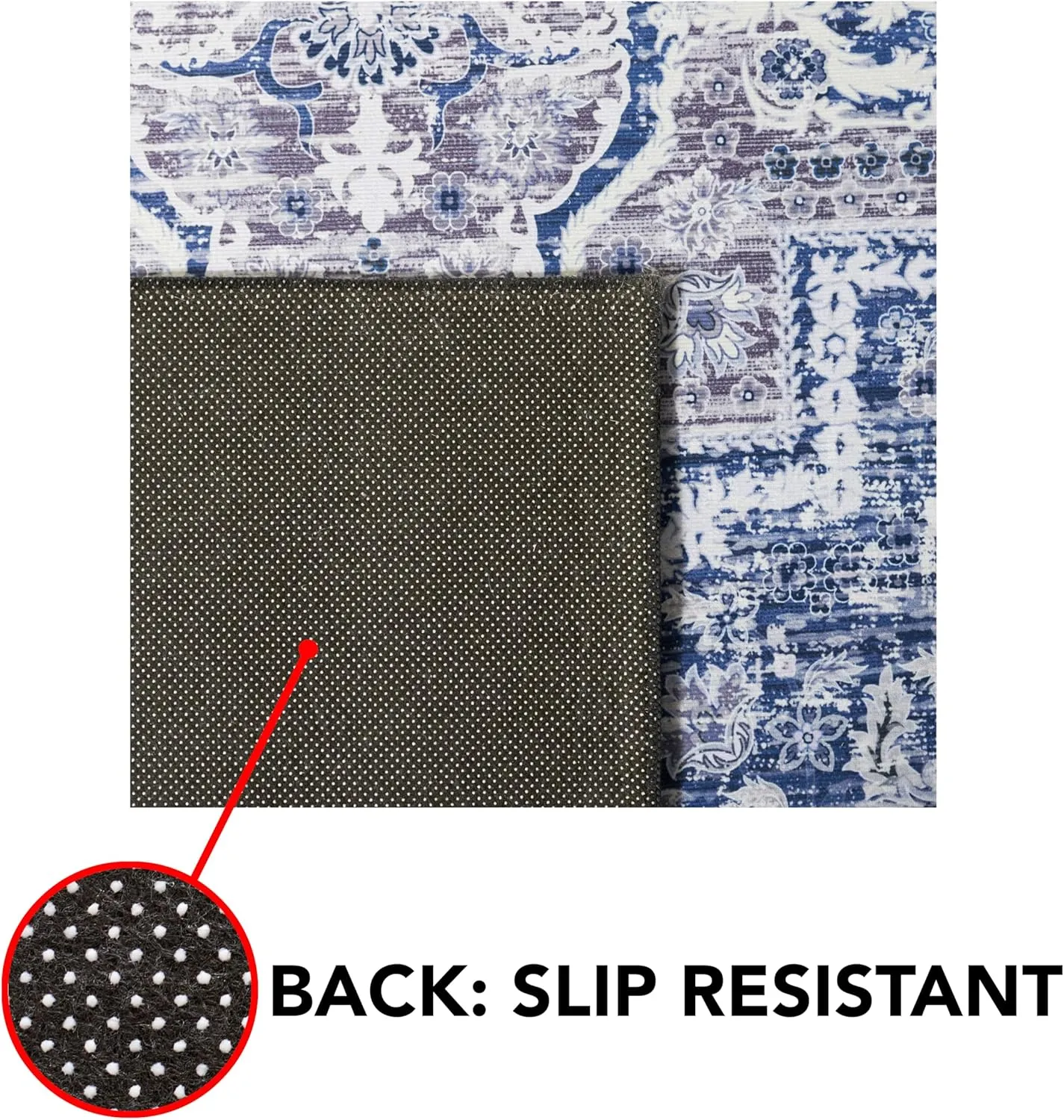 SAFAVIEH Washable Rug Tucson Collection - 9' x 12', Navy & Grey, Slip Resistant, Ideal for High Traffic Areas in Living Room, Bedroom, Home Office, Dining Space (TSN154N-9)