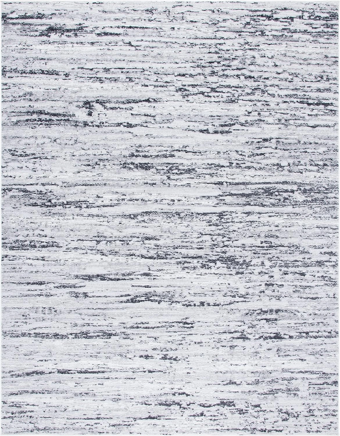 SAFAVIEH Amelia Collection Area Rug - 8' x 10', Light Grey & Charcoal, Modern Abstract Design, Non-Shedding & Easy Care, Ideal for High Traffic Areas in Living Room, Bedroom (ALA768F)