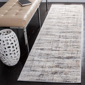 SAFAVIEH Amelia Collection Runner Rug - 2'3" x 8', Grey & Gold, Modern Abstract Crosshatch Design, Non-Shedding & Easy Care, Ideal for High Traffic Areas in Living Room, Bedroom (ALA451G)