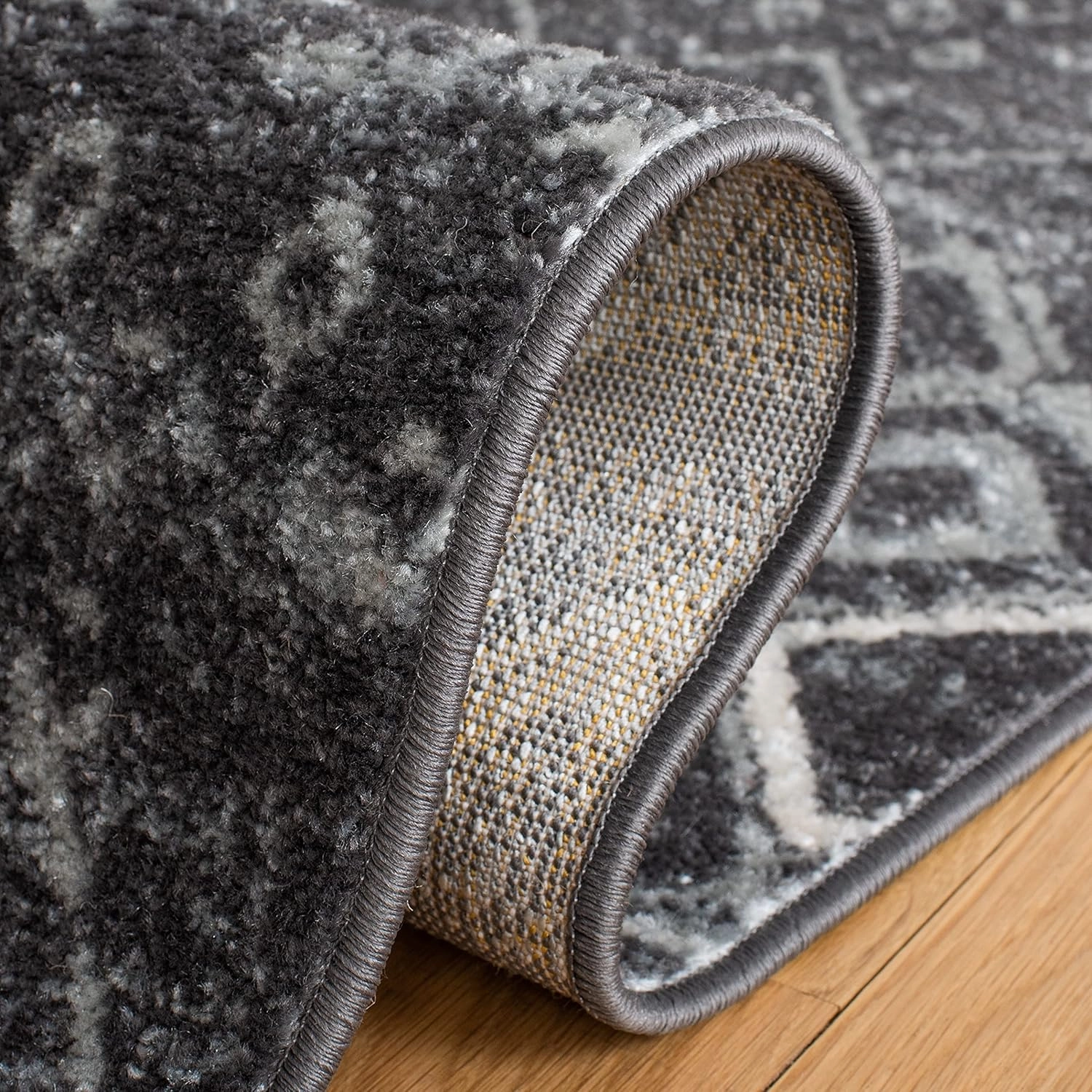 SAFAVIEH Amsterdam Collection Area Rug - 9' x 12', Dark Grey & Light Grey, Moroccan Boho Design, Non-Shedding & Easy Care, Ideal for High Traffic Areas in Living Room, Bedroom (AMS108J)