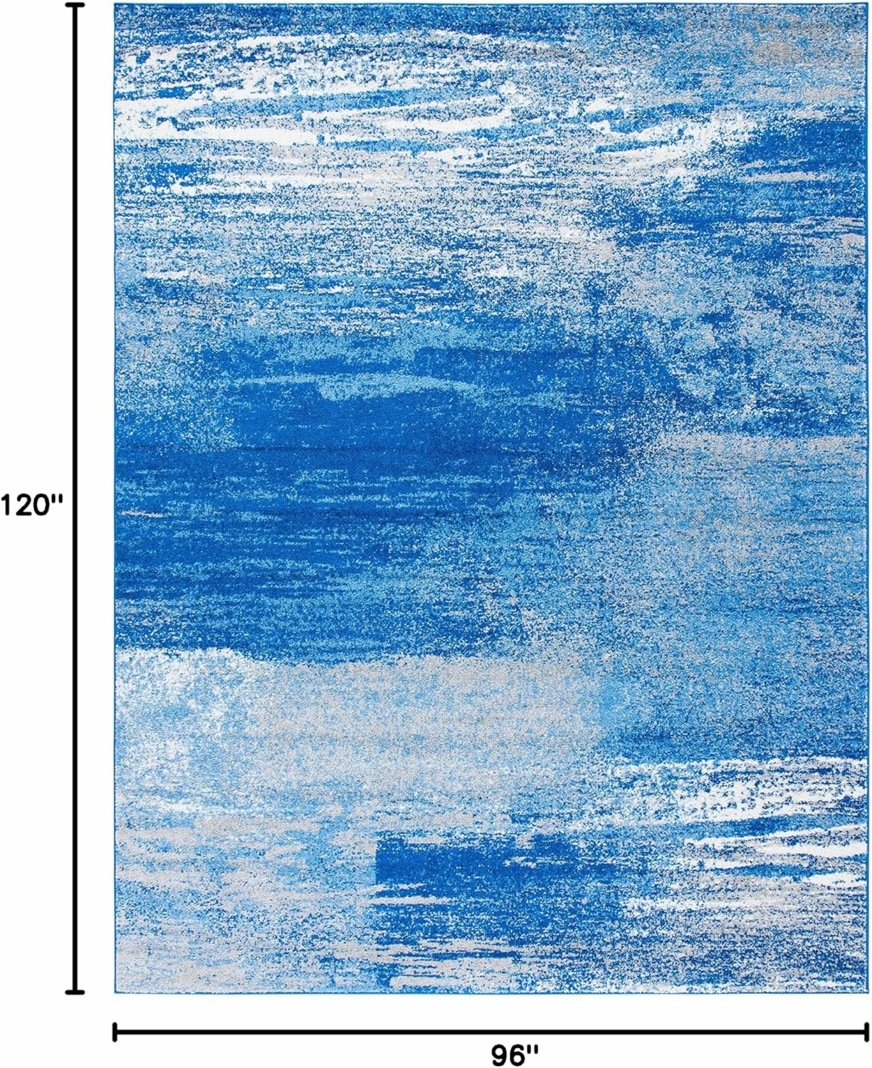 SAFAVIEH Area Rug 8x10 - Adirondack Collection - Large - Silver & Blue, Modern Abstract Design, Non-Shedding & Easy Cleaning, Ideal for Living Room, Bedroom, Office, Dining Space (ADR112F)