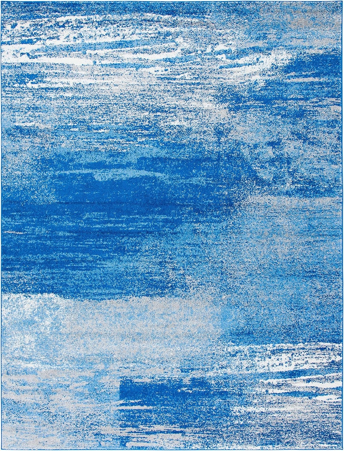 SAFAVIEH Area Rug 8x10 - Adirondack Collection - Large - Silver & Blue, Modern Abstract Design, Non-Shedding & Easy Cleaning, Ideal for Living Room, Bedroom, Office, Dining Space (ADR112F)