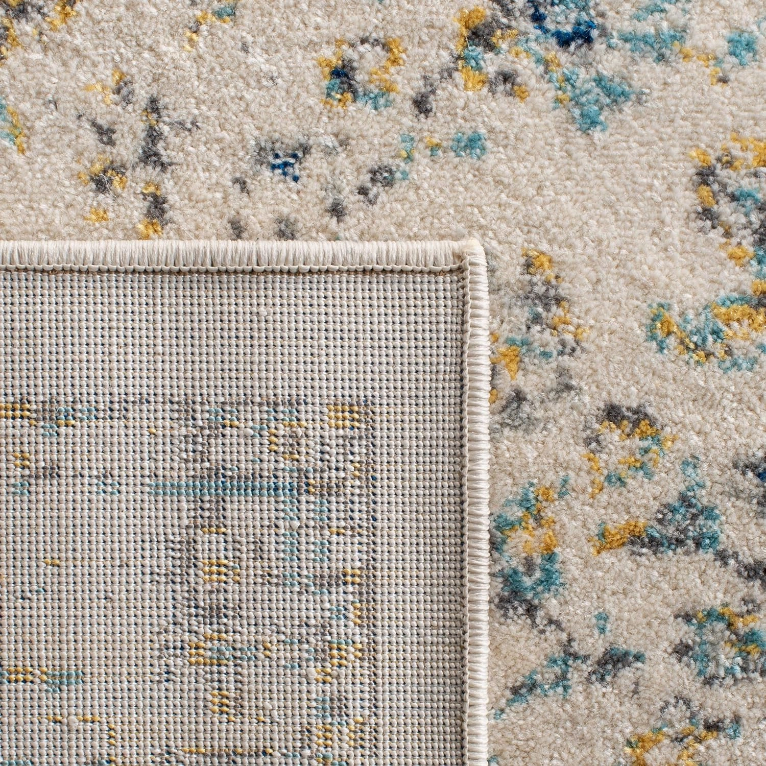 SAFAVIEH Area Rug 8x10 - Evoke Collection - Large - Ivory & Blue, Shabby Chic Oriental Medallion, Non-Shedding & Easy Cleaning, Ideal for Living Room, Bedroom, Office, Dining Space (EVK220C)