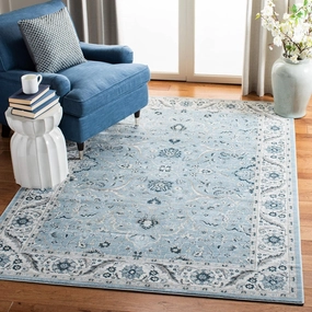 SAFAVIEH Area Rug 8x10 - Isabella Collection - Large - Light Blue & Cream, Oriental Design, Non-Shedding & Easy Cleaning, Ideal for Living Room, Bedroom, Office, Dining Space (ISA912M)