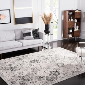 SAFAVIEH Area Rug 8x10 - Madison Collection - Large - Silver & Grey, Boho Chic Distressed Design, Non-Shedding & Easy Cleaning, Ideal for Living Room, Bedroom, Office, Dining Space (MAD611G)