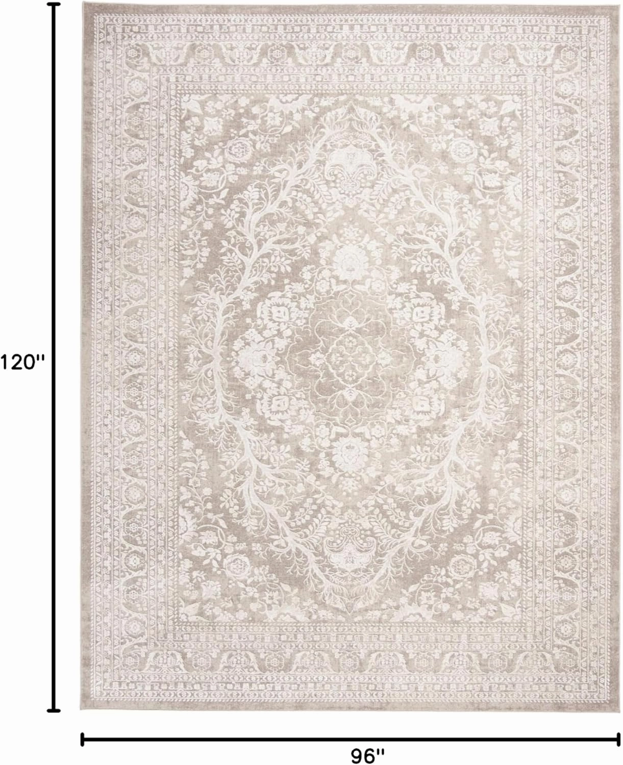SAFAVIEH Area Rug 8x10 - Reflection Collection - Large - Beige & Cream, Non-Shedding & Easy Cleaning, Ideal for Living Room, Bedroom, Office, Dining Space (RFT668A)