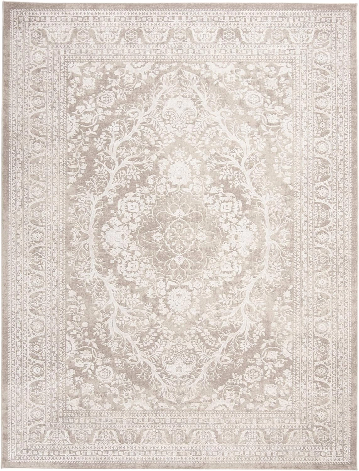 SAFAVIEH Area Rug 8x10 - Reflection Collection - Large - Beige & Cream, Non-Shedding & Easy Cleaning, Ideal for Living Room, Bedroom, Office, Dining Space (RFT668A)