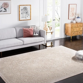 SAFAVIEH Area Rug 8x10 - Reflection Collection - Large - Beige & Cream, Non-Shedding & Easy Cleaning, Ideal for Living Room, Bedroom, Office, Dining Space (RFT668A)
