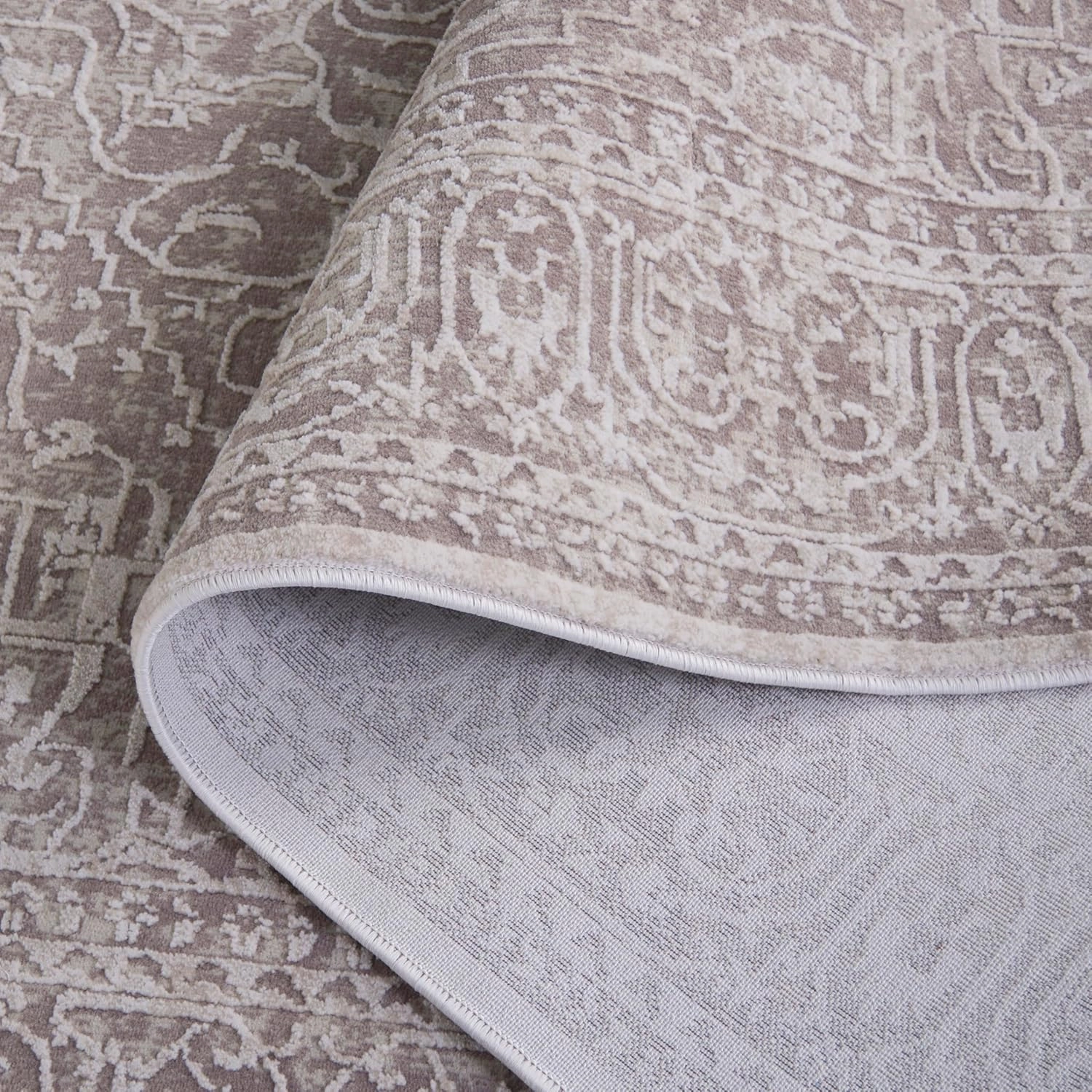 SAFAVIEH Area Rug 8x10 - Reflection Collection - Large - Beige & Cream, Non-Shedding & Easy Cleaning, Ideal for Living Room, Bedroom, Office, Dining Space (RFT670A)