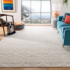 SAFAVIEH Area Rug 8x10 - Tulum Collection - Large - Ivory & Grey, Moroccan Boho Tribal Design, Non-Shedding & Easy Cleaning, Ideal for Living Room, Bedroom, Office, Dining Space (TUL272A)