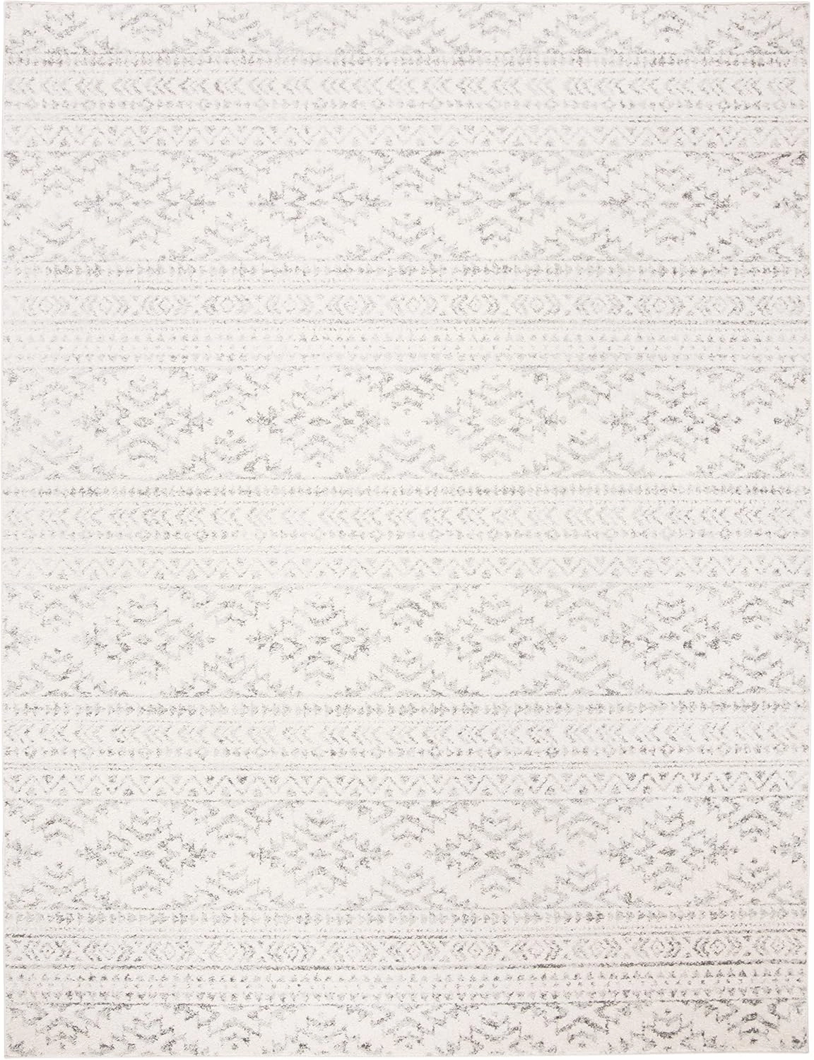 SAFAVIEH Area Rug 8x10 - Tulum Collection - Large - Ivory & Grey, Moroccan Boho Tribal Design, Non-Shedding & Easy Cleaning, Ideal for Living Room, Bedroom, Office, Dining Space (TUL272A)
