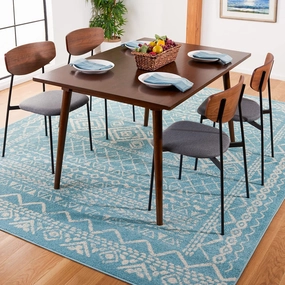 SAFAVIEH Area Rug 8x10 - Tulum Collection - Large - Turquoise & Ivory, Moroccan Boho Distressed Design, Non-Shedding & Easy Cleaning, Ideal for Living Room, Bedroom, Office, Dining Space (TUL268K)