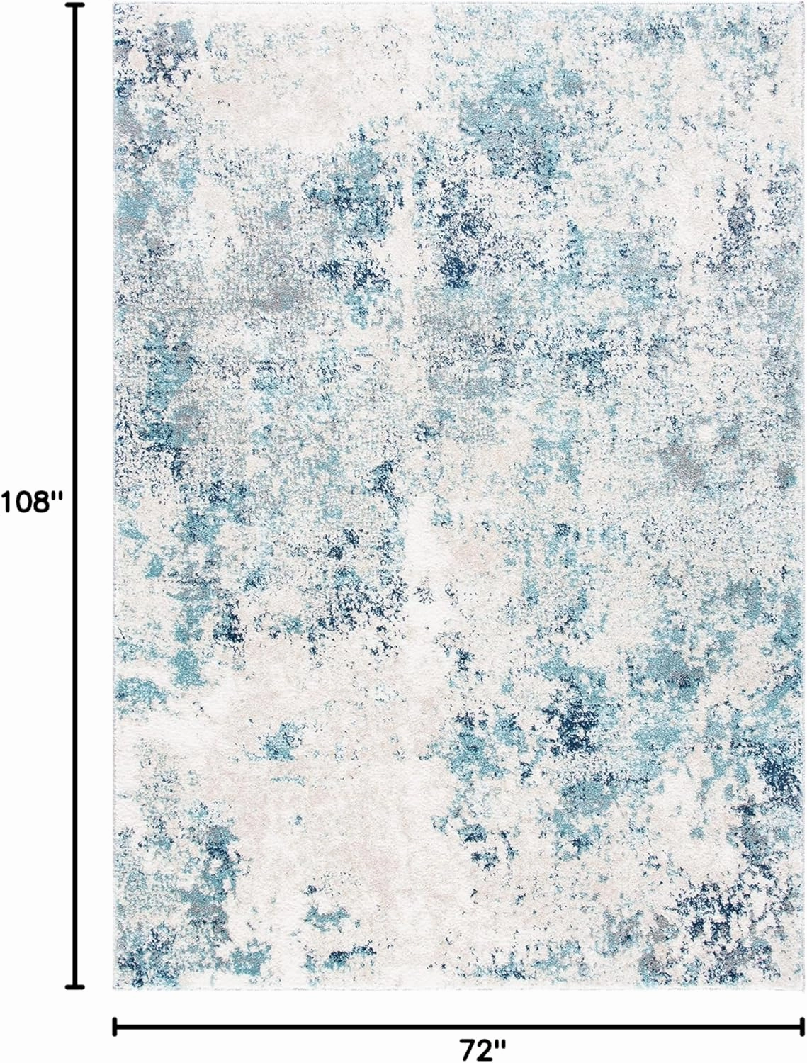 SAFAVIEH Aston Collection Area Rug - 6' x 9', Ivory & Blue, Modern Abstract Design, Non-Shedding & Easy Care, Ideal for High Traffic Areas in Living Room, Bedroom (ASN710M)