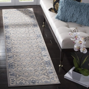 SAFAVIEH Brentwood Collection 2' x 10' Light Grey/Blue BNT869G Oriental Distressed Non-Shedding Living Room Entryway Foyer Hallway Bedroom Runner Rug