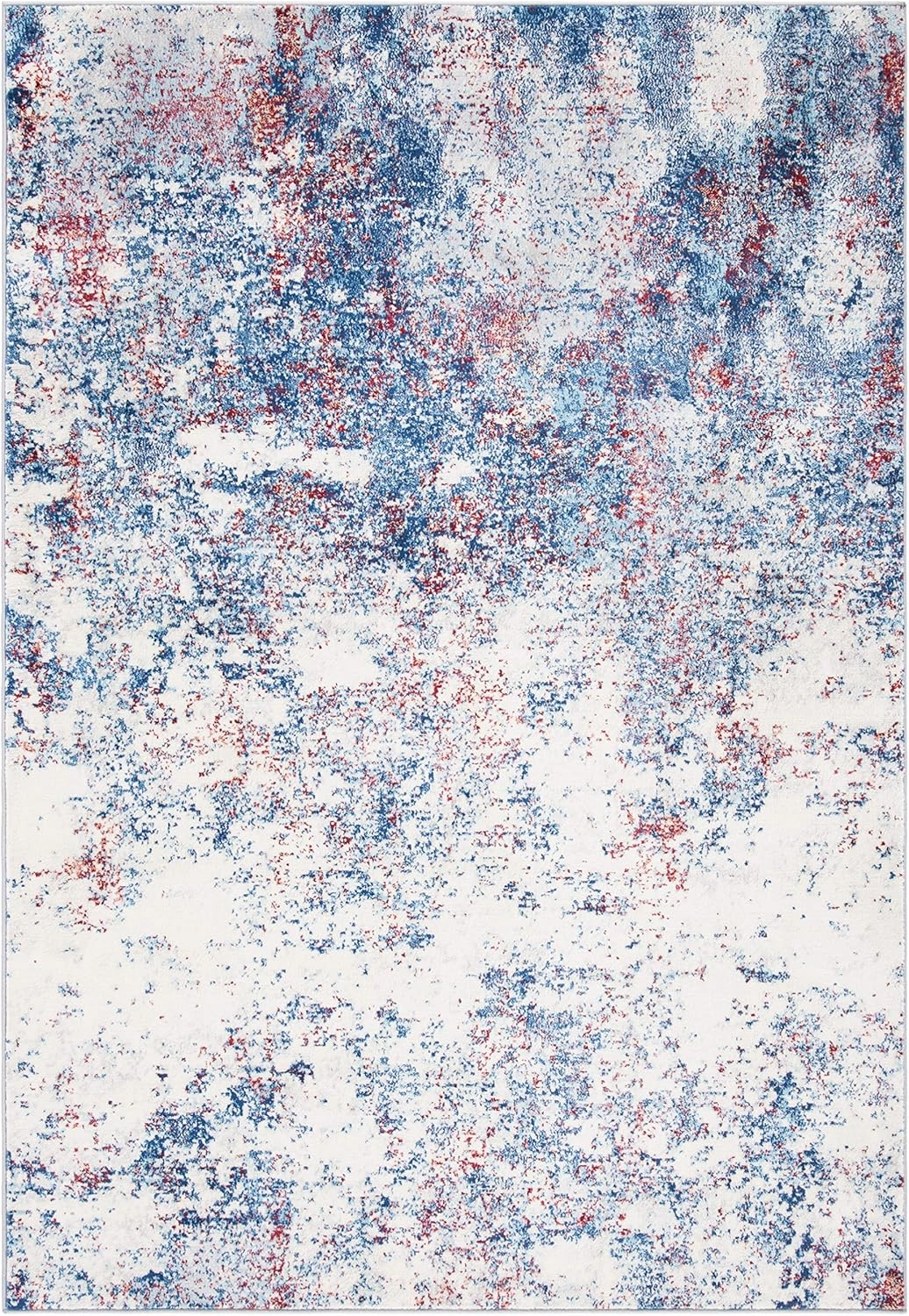 SAFAVIEH Brentwood Collection Accent Rug - 2' x 4', Navy & Red, Modern Abstract Design, Non-Shedding & Easy Care, Ideal for High Traffic Areas in Entryway, Living Room, Bedroom (BNT822N)