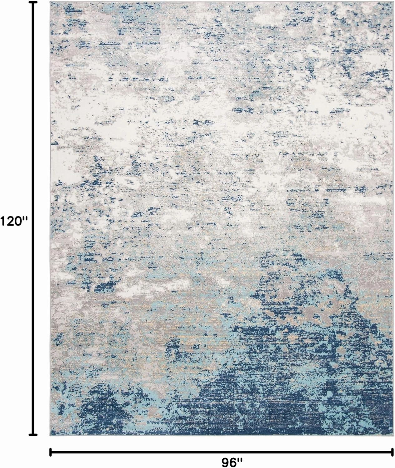 SAFAVIEH Brentwood Collection Area Rug - 8' x 10', Light Grey & Blue, Modern Abstract Design, Non-Shedding & Easy Care, Ideal for High Traffic Areas in Living Room, Bedroom (BNT822F)