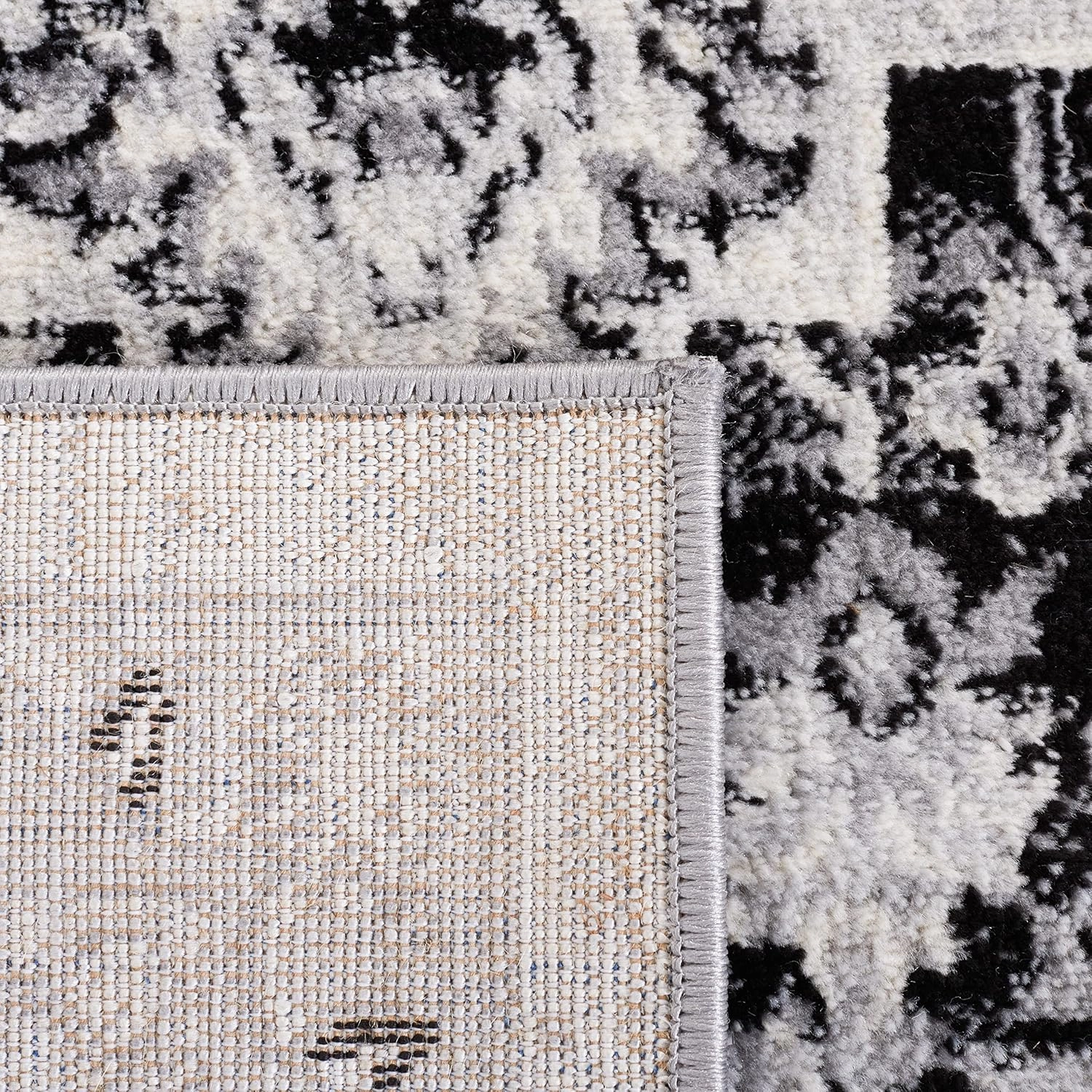 Safavieh Brentwood Collection Area Rug - 9' x 12', Grey & Black, Oriental Medallion Design, Non-Shedding & Easy Care, Ideal for High Traffic Areas in Living Room, Bedroom (BNT885F)