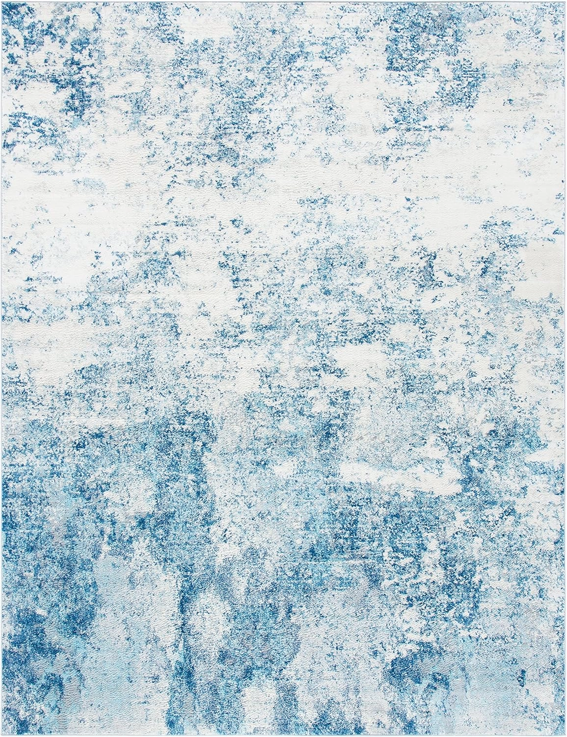SAFAVIEH Brentwood Collection Area Rug - 9' x 12', Ivory & Navy, Modern Abstract Design, Non-Shedding & Easy Care, Ideal for High Traffic Areas in Living Room, Bedroom (BNT822B)
