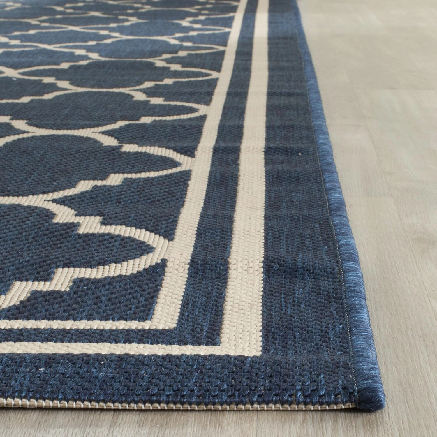SAFAVIEH Courtyard Collection 2'3" x 6'7" Navy/Beige CY6918 Trellis Indoor-Outdoor Waterproof Easy-Cleaning Patio Backyard Mudroom Runner-Rug