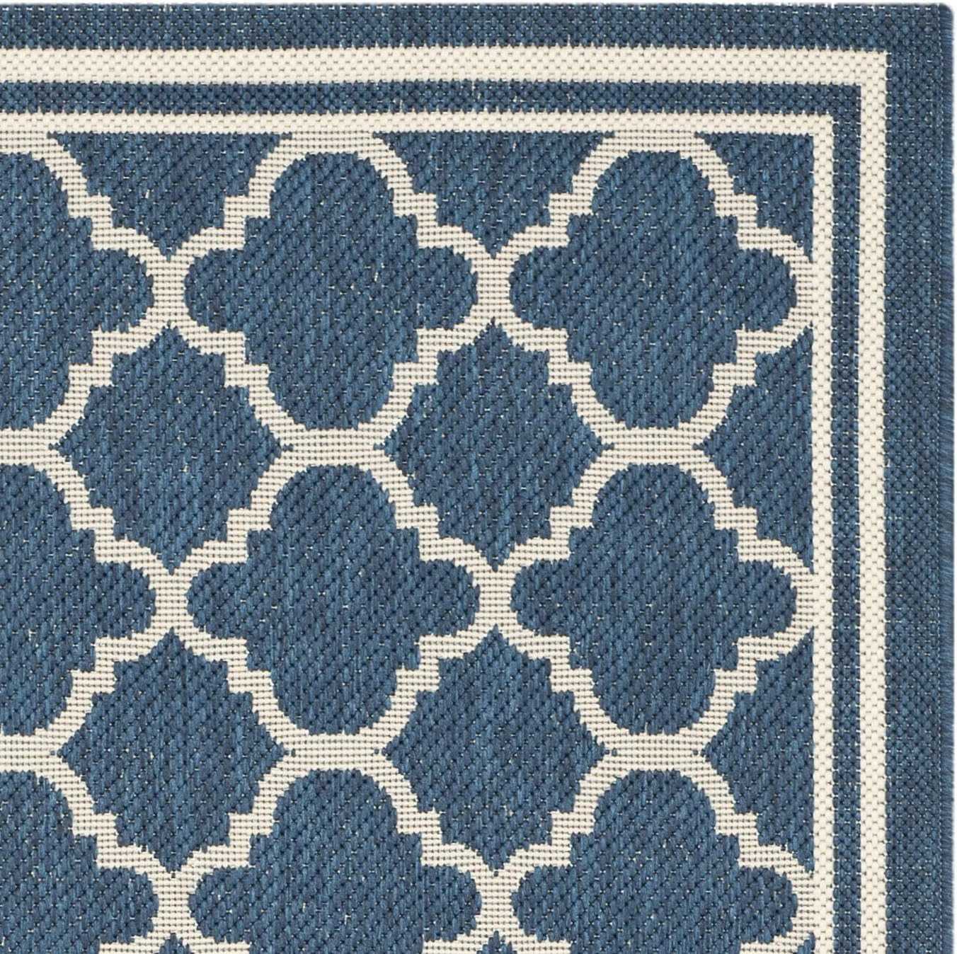 SAFAVIEH Courtyard Collection 2'3" x 6'7" Navy/Beige CY6918 Trellis Indoor-Outdoor Waterproof Easy-Cleaning Patio Backyard Mudroom Runner-Rug