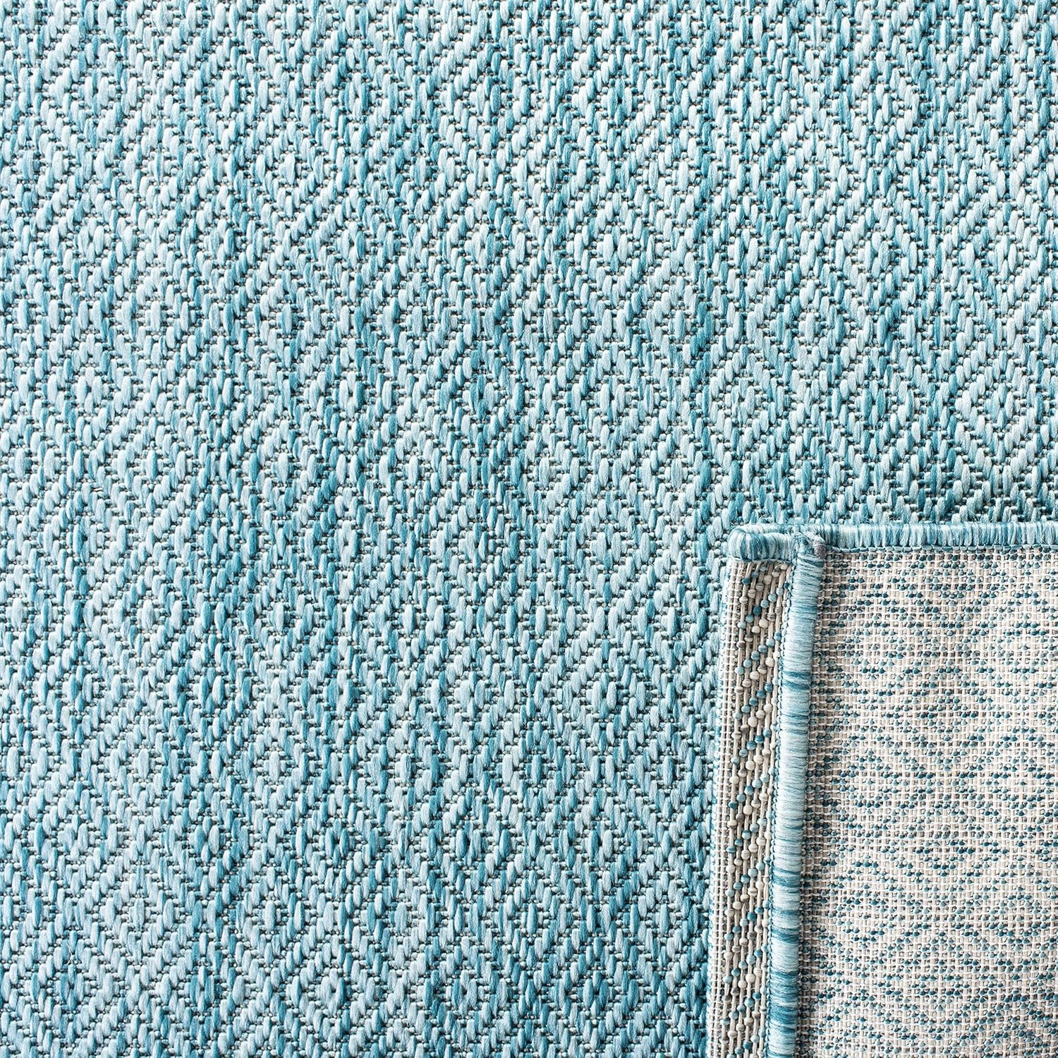 SAFAVIEH Courtyard Collection 8' x 11' Aqua CY8520 Indoor/ Outdoor Waterproof Easy-Cleaning Patio Backyard Mudroom Area-Rug