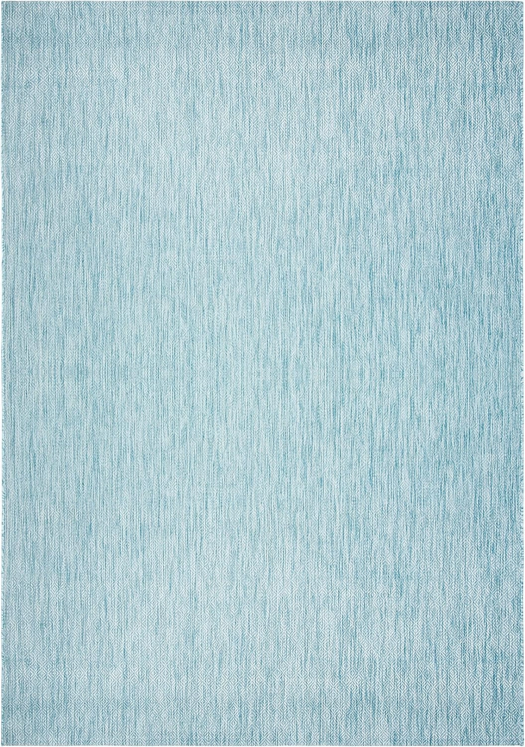 SAFAVIEH Courtyard Collection 8' x 11' Aqua CY8520 Indoor/ Outdoor Waterproof Easy-Cleaning Patio Backyard Mudroom Area-Rug