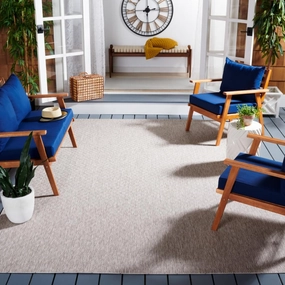 SAFAVIEH Courtyard Collection 8' x 11' Beige / Beige CY8520 Indoor/ Outdoor Waterproof Easy-Cleaning Patio Backyard Mudroom Area-Rug