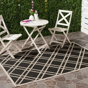 SAFAVIEH Courtyard Collection Area Rug - 9' x 12', Black & Beige, Trellis Design, Non-Shedding & Easy Care, Indoor/Outdoor & Washable-Ideal for Patio, Backyard, Mudroom (CY6923-266)