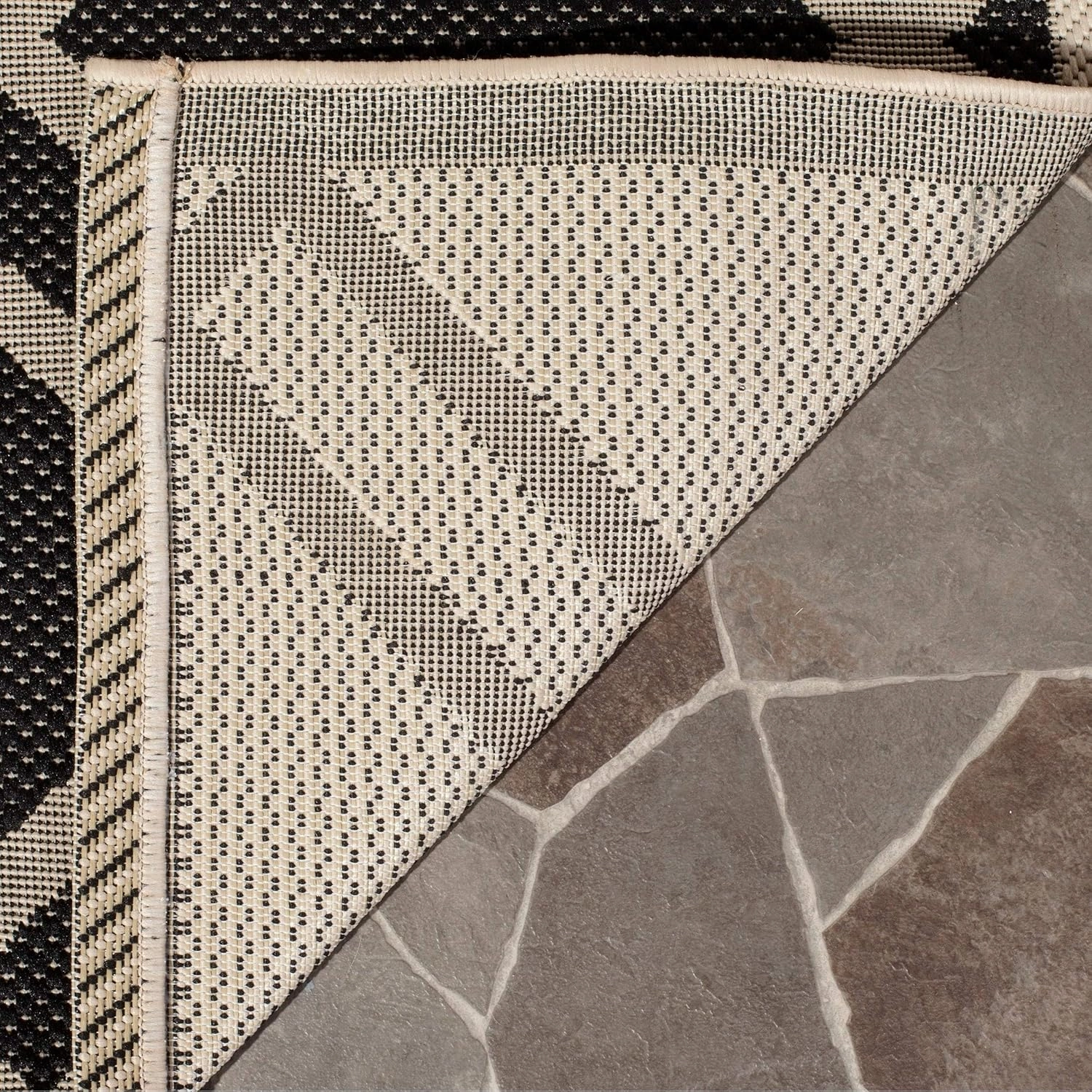 SAFAVIEH Courtyard Collection Area Rug - 9' x 12', Black & Beige, Trellis Design, Non-Shedding & Easy Care, Indoor/Outdoor & Washable-Ideal for Patio, Backyard, Mudroom (CY6923-266)