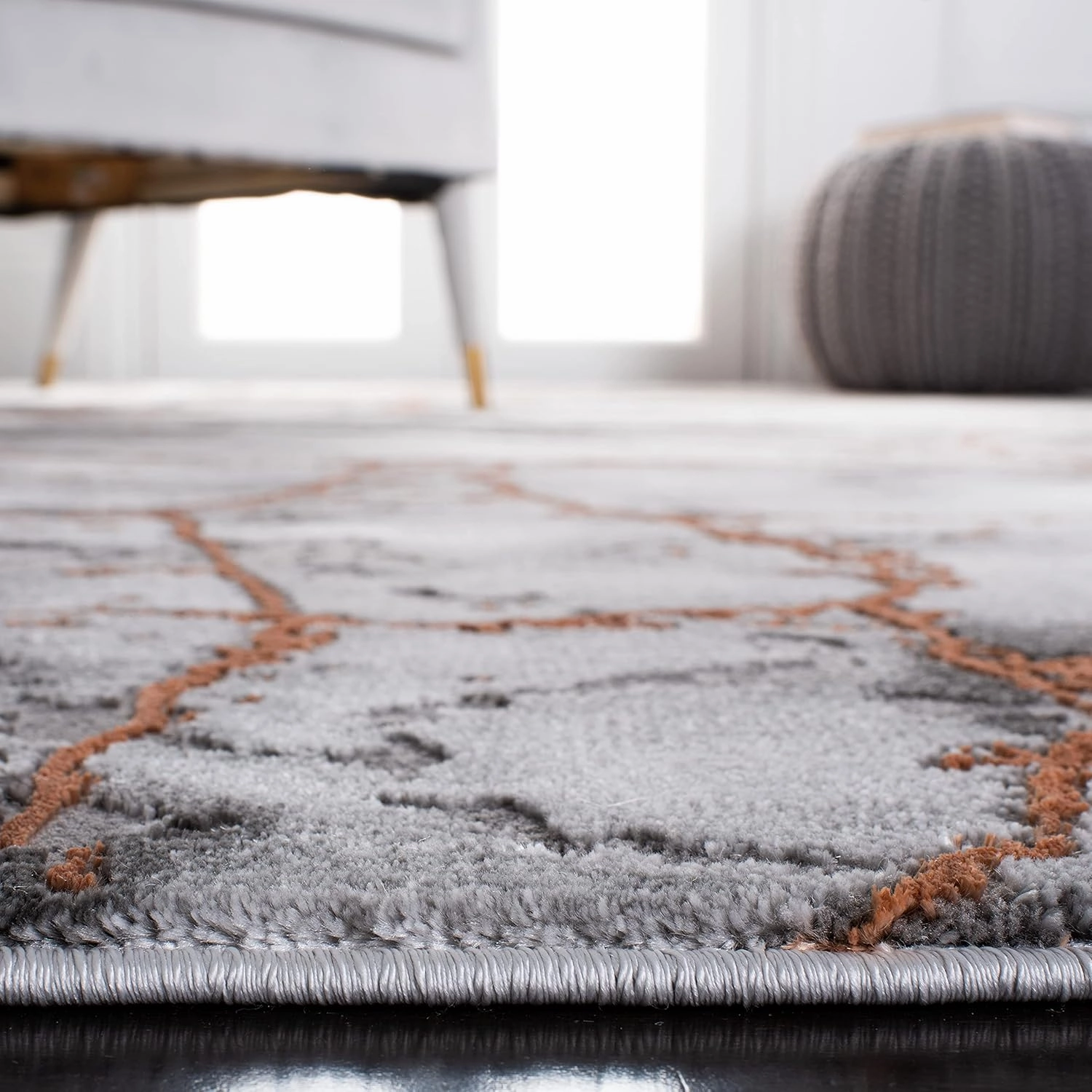 SAFAVIEH Craft Collection 2'3" x 6' Grey/Orange CFT877P Modern Abstract Non-Shedding Entryway Foyer Living Room Bedroom Kitchen Runner Rug