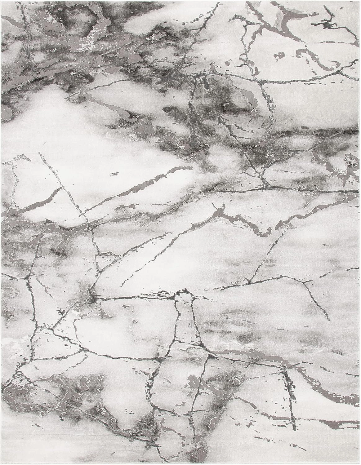 SAFAVIEH Craft Collection Area Rug - 6'7" x 9', Grey & Silver, Modern Abstract Design, Non-Shedding & Easy Care, Ideal for High Traffic Areas in Living Room, Bedroom (CFT877G)